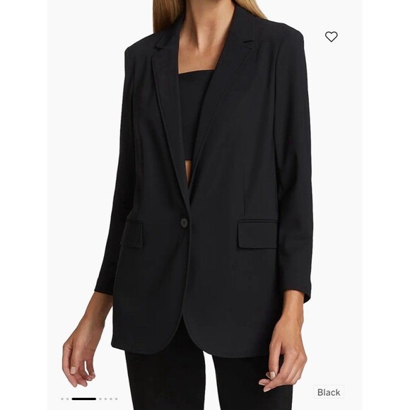 Theory Casual Single Button Precision Ponte Blazer Black Size 0 Womens Oversized - Picture 1 of 10